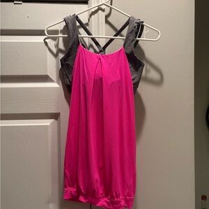 Lululemon Pink and Gray Workout Tank Top, Size 6
